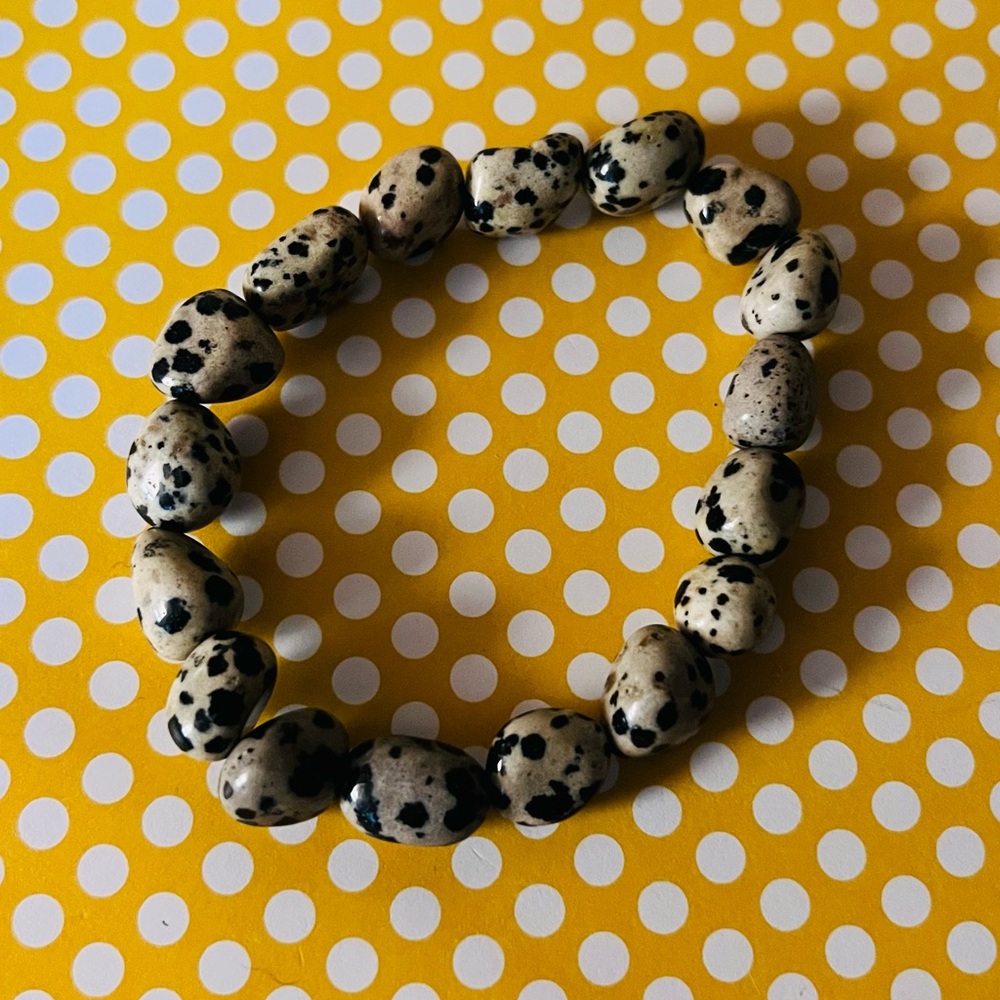 61. Dalmatian Jasper Beaded Bracelet